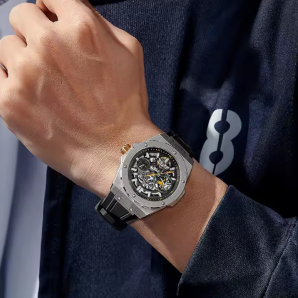 WM-Montre Welly Merck pour Homme, Modules Mécaniques Automatiques, Seton, Série Collaboration, Édition Limitée, 80 Heures de Réserve d'Énergie, WM128